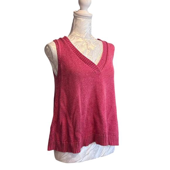 Anthropologie Pink Knit Top Womens Sz XS V Neck Sleeveless Flowy Summer Boho - Picture 3 of 16